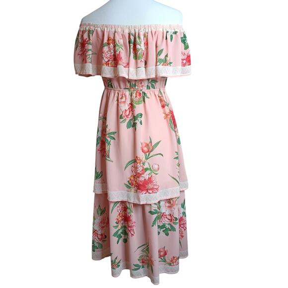 LULUS Off Shoulder‎ Dress Medium Pastel Pink Romantic Coquette Party Wedding - Picture 2 of 8